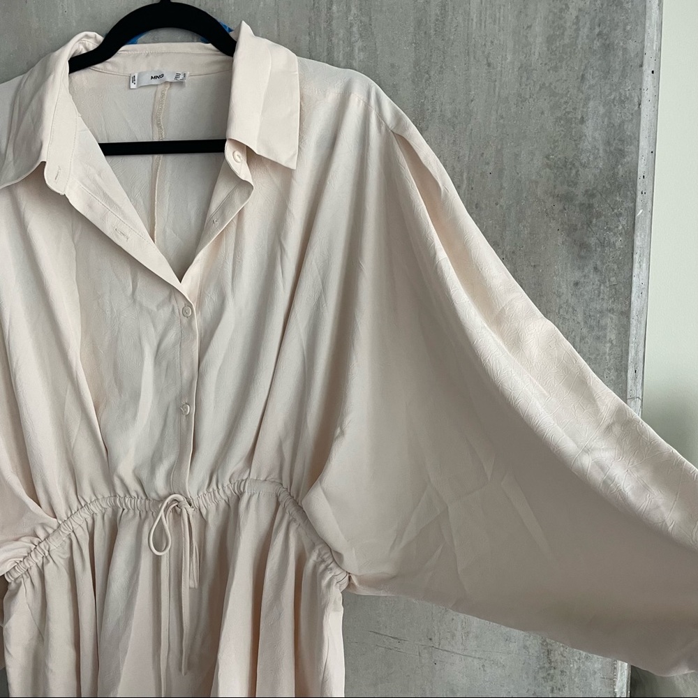 MANGO Cream Cinched Button-up